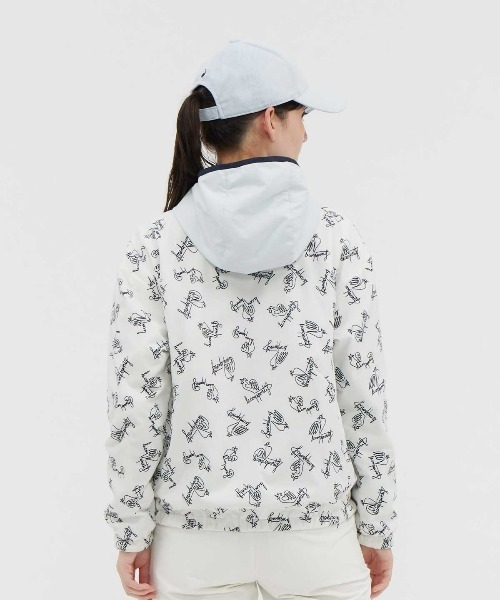 le coq sportif GOLF(ルコックスポルティフゴルフ)の「【le coq sportif GOLF】撥水/ストレッチ/防風/保温リバーシブルフーディージャケット ゴルフウェア(ブルゾン・レディース・ホワイト/パープル・S/M/L/XL)」の9枚目の写真