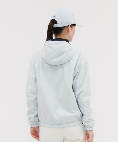 le coq sportif GOLF(ルコックスポルティフゴルフ)の「【le coq sportif GOLF】撥水/ストレッチ/防風/保温リバーシブルフーディージャケット ゴルフウェア(ブルゾン・レディース・ホワイト/パープル・S/M/L/XL)」の8枚目の写真