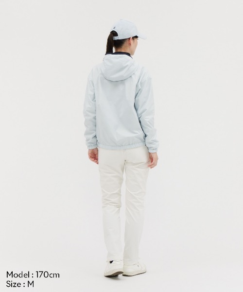 le coq sportif GOLF(ルコックスポルティフゴルフ)の「【le coq sportif GOLF】撥水/ストレッチ/防風/保温リバーシブルフーディージャケット ゴルフウェア(ブルゾン・レディース・ホワイト/パープル・S/M/L/XL)」の13枚目の写真