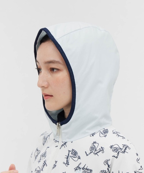 le coq sportif GOLF(ルコックスポルティフゴルフ)の「【le coq sportif GOLF】撥水/ストレッチ/防風/保温リバーシブルフーディージャケット ゴルフウェア(ブルゾン・レディース・ホワイト/パープル・S/M/L/XL)」の16枚目の写真