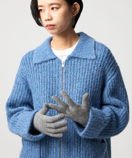 CITEN(シテン)の「<CITEN>クリアロゴニットグローブ(手袋・レディース・グレー系/ロイヤルブルー/オレンジ・FREE)」の2枚目の写真