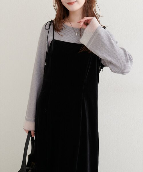 natural couture（ナチュラルクチュール）の「袖口シアーフレアニット（ニット/セーター・レディース・グレー/オフホワイト/ブラック/グレイッシュベージュ/ブラウン・FREE）」の12枚目の写真