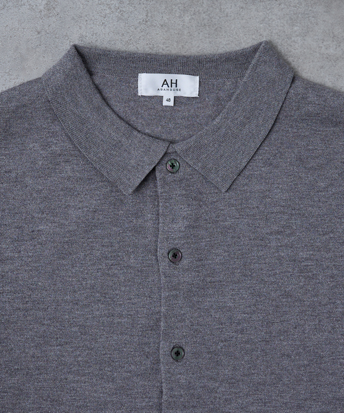 AH ABAHOUSE（エーエイチアバハウス）の「CASHMERE TOUCH KNIT SHIRT CARDIGAN / カシミヤタッチニットシャツカーディガン（ニット/セーター・メンズ・グレー/ブラック/ブラウン/ネイビー・46/48/44）」の6枚目の写真