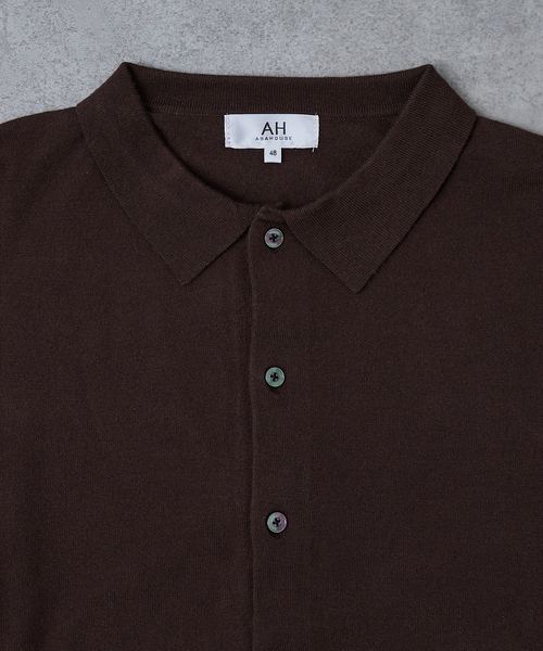 AH ABAHOUSE（エーエイチアバハウス）の「CASHMERE TOUCH KNIT SHIRT CARDIGAN / カシミヤタッチニットシャツカーディガン（ニット/セーター・メンズ・グレー/ブラック/ブラウン/ネイビー・46/48/44）」の9枚目の写真