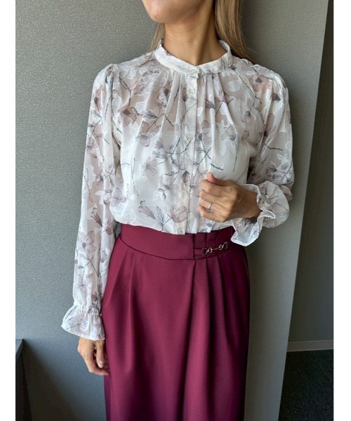 fifth(フィフス)の「前開きジャガード花柄ブラウス(シャツ/ブラウス・レディース・ピンク/ブルー・M)」の6枚目の写真