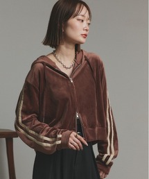 ad thie | サイドラインジップ ベロアパーカー(パーカー)