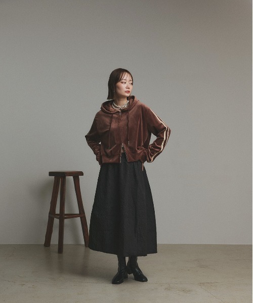 ad thie（アドティエ）の「サイドラインジップ ベロアパーカー（パーカー・レディース・ブラウン/ブラック・FREE）」の19枚目の写真