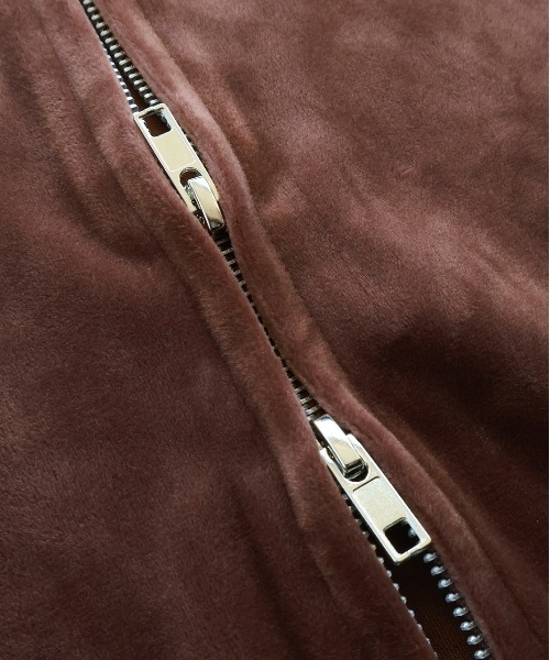 ad thie（アドティエ）の「サイドラインジップ ベロアパーカー（パーカー・レディース・ブラウン/ブラック・FREE）」の3枚目の写真