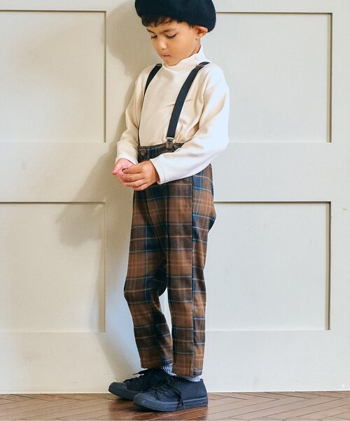 ジュニア対応】サスペンダー付きチェックパンツ（その他パンツ