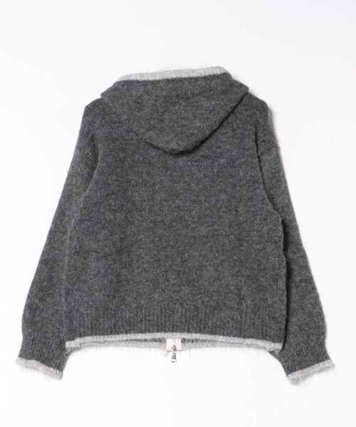 aimoha（アイモハ）の「配色ライン入りフーディカーディガン (AW)（カーディガン/ボレロ・レディース・ダークグレー/ライトベージュ・FREE）」の3枚目の写真