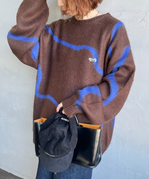 TOWNCRAFT（タウンクラフト）の「[TOWN CRAFT/タウンクラフト・THE FOX/ザフォックス] 別注 シャギーモヘア クルーネックニット（ニット/セーター・レディース・グレー/ブラック/ブラウン/ケリーグリーン/ネイビー・S/M/L）」の3枚目の写真