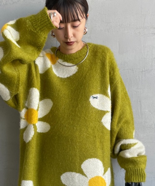 TOWNCRAFT（タウンクラフト）の「[TOWN CRAFT/タウンクラフト・THE FOX/ザフォックス] 別注 シャギーモヘア クルーネックニット（ニット/セーター・レディース・グレー/ブラック/ブラウン/ケリーグリーン/ネイビー・S/M/L）」の4枚目の写真