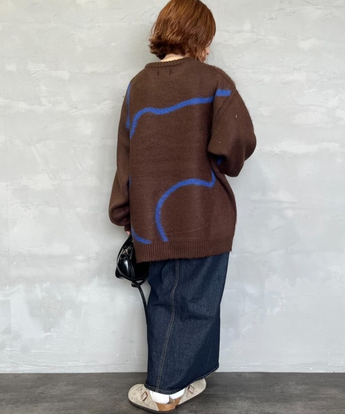 TOWNCRAFT（タウンクラフト）の「[TOWN CRAFT/タウンクラフト・THE FOX/ザフォックス] 別注 シャギーモヘア クルーネックニット（ニット/セーター・レディース・グレー/ブラック/ブラウン/ケリーグリーン/ネイビー・S/M/L）」の8枚目の写真