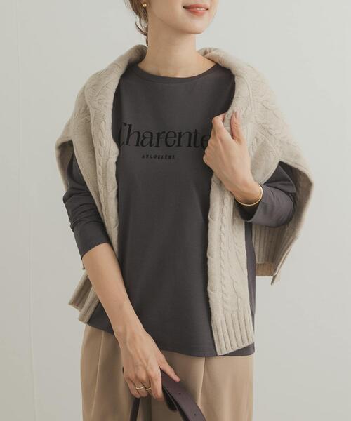 URBAN RESEARCH DOORS（アーバンリサーチドアーズ）の「フロッキーロゴプリントロングTシャツ（Tシャツ/カットソー・レディース・ホワイト系その他/グレー系その他・FREE）」の2枚目の写真