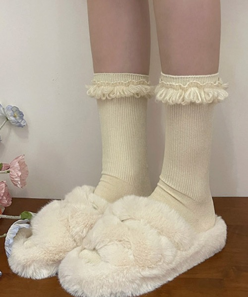 SANSeLF(サンセルフ)の「【SANSeLF】 ループデザインフリルソックス saa25a153(ソックス/靴下・レディース・ダークグレー/ホワイト/ライトグレー/ブラウン/アイボリー/ブラック・FREE)」の20枚目の写真