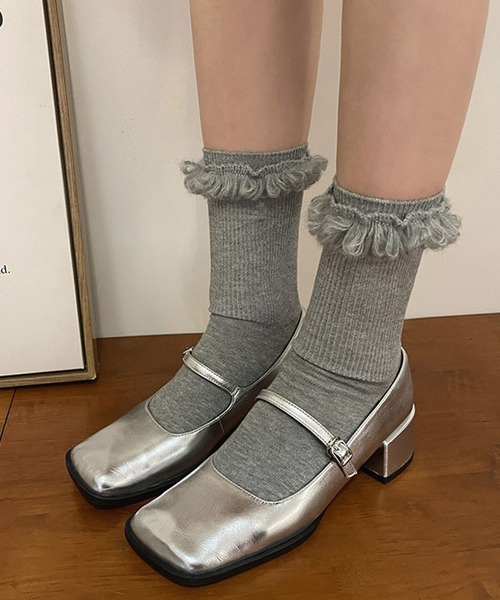 SANSeLF(サンセルフ)の「【SANSeLF】 ループデザインフリルソックス saa25a153(ソックス/靴下・レディース・ダークグレー/ホワイト/ライトグレー/ブラウン/アイボリー/ブラック・FREE)」の17枚目の写真