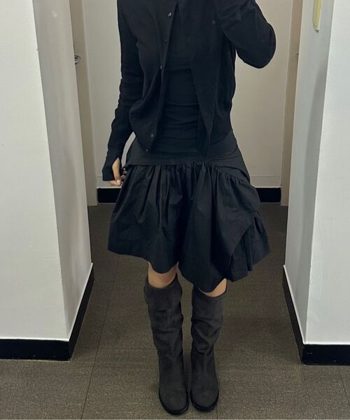 FLAREUP(フレアアップ)の「Asymmetrical Draped Layered Skirt (FL-252_Black)(スカート・レディース・ブラック・2/1)」の15枚目の写真