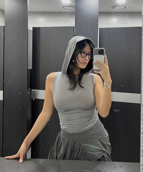 FLAREUP(フレアアップ)の「Asymmetrical Draped Layered Skirt (FL-252_Black)(スカート・レディース・ブラック・2/1)」の16枚目の写真