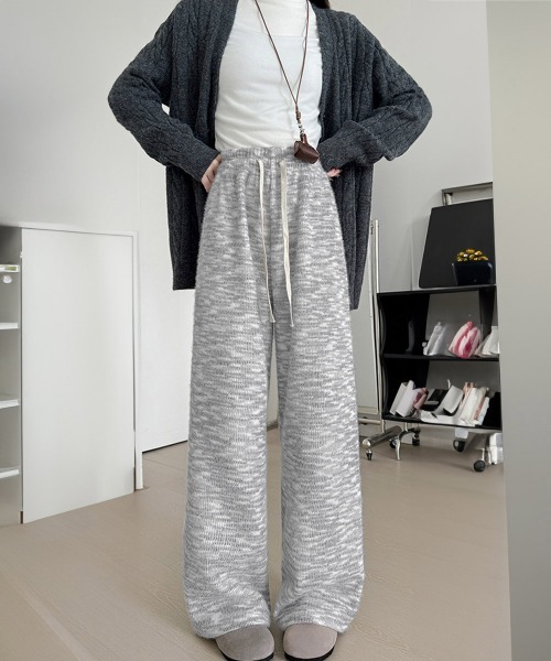 Miniministore(ミニミニストア)の「イージーパンツ ルームウエア 韓国風(スラックス・レディース・アイボリー/グレー/ピンク・M/L)」の4枚目の写真