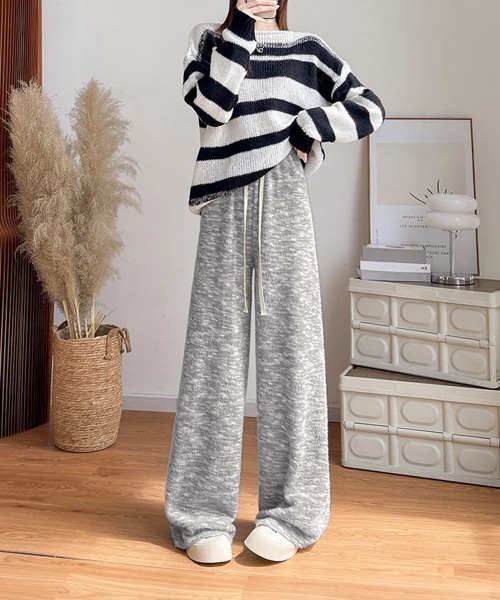 Miniministore(ミニミニストア)の「イージーパンツ ルームウエア 韓国風(スラックス・レディース・アイボリー/グレー/ピンク・M/L)」の7枚目の写真