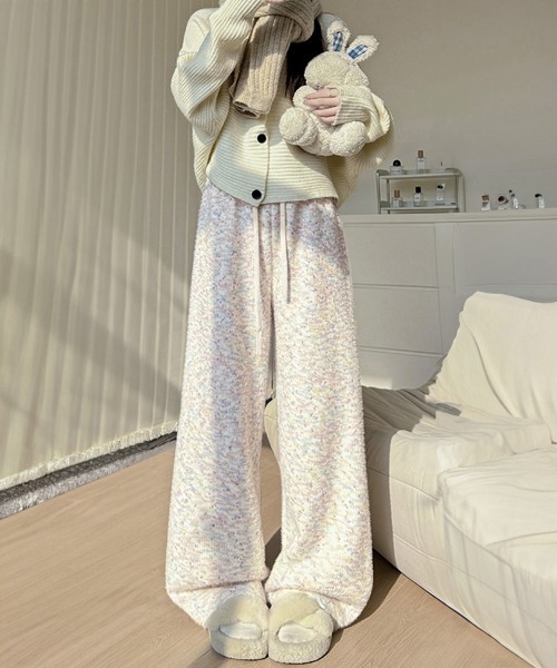 Miniministore(ミニミニストア)の「イージーパンツ ルームウエア 韓国風(スラックス・レディース・アイボリー/グレー/ピンク・M/L)」の13枚目の写真