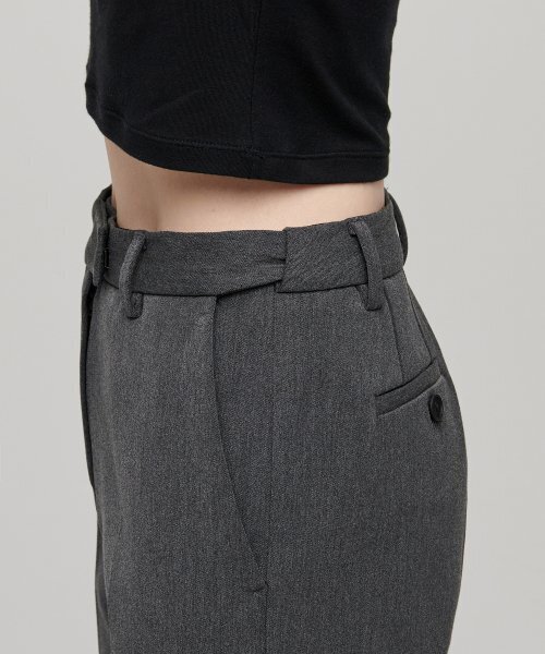 MUSINSA STANDARD WOMAN（ムシンサスタンダードウーマン）の「ウィメンズヘビーウェイト裏起毛ストレートヒドゥンバンディングスラックス[ミディアムグレー]（スラックス・レディース・その他・25/26/27/28/29/32/30/31/24）」の5枚目の写真