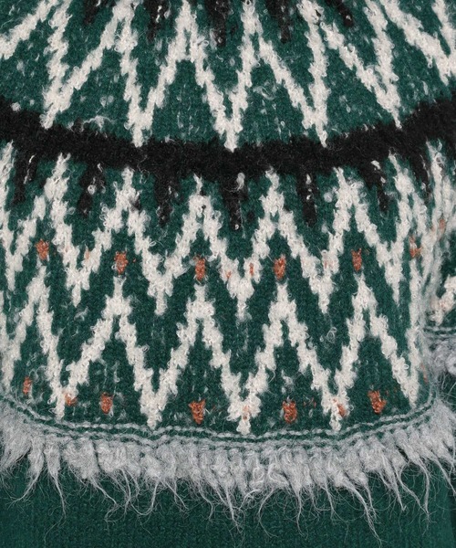 mysty woman（ミスティウーマン）の「モヘヤタッチノルディックニット 622016（ニット/セーター・レディース・グリーン/オフホワイト/ブラック/グレー・FREE）」の15枚目の写真