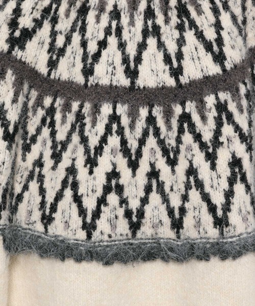 mysty woman（ミスティウーマン）の「モヘヤタッチノルディックニット 622016（ニット/セーター・レディース・グリーン/オフホワイト/ブラック/グレー・FREE）」の16枚目の写真