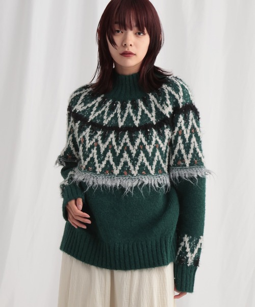 セール】モヘヤタッチノルディックニット 622016（ニット/セーター