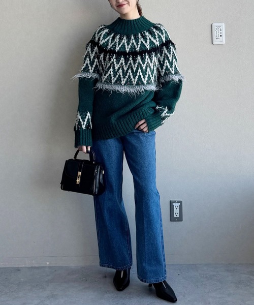 セール】モヘヤタッチノルディックニット 622016（ニット/セーター