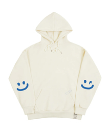 GRAVER（グレーバー）の「[UNISEX] ELBOW SMILE DRAWING WHITE CLIP HOODIE CREAM（パーカー）」