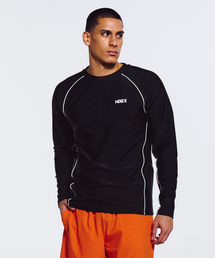 HDEX(GC`fbNX)Aqua Piping Long Sleeve Rash Guard (Black)(bVK[h)