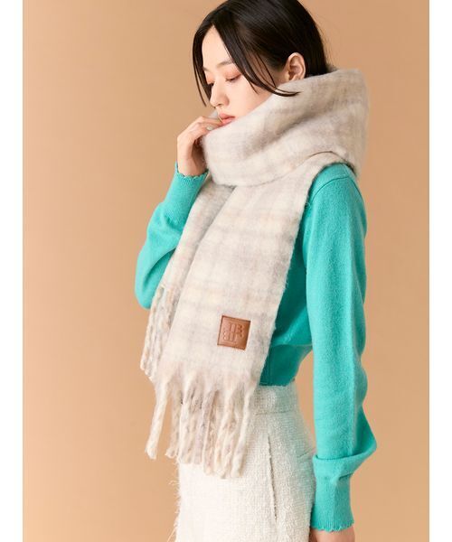 LILY BROWN(リリーブラウン)の「ブークレストール(ストール/ショール・レディース・ホワイト/レッド/ターコイズブルー/アイボリー・F)」の22枚目の写真