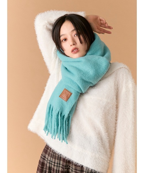 LILY BROWN(リリーブラウン)の「ブークレストール(ストール/ショール・レディース・ホワイト/レッド/ターコイズブルー/アイボリー・F)」の7枚目の写真