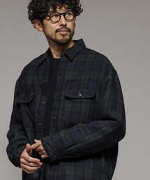 FREAK'S STORE | ビッグシルエット ウォッシュド フランネル 中綿 チェックシャツジャケット/ Washed Flannel Padding SHT(テーラードジャケット)