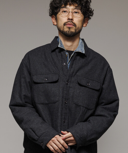 FREAK'S STORE(フリークスストア)の「ビッグシルエット ウォッシュド フランネル 中綿 チェックシャツジャケット/ Washed Flannel Padding SHT(テーラードジャケット・メンズ・グリーン/ブラウン/ブラック・MEDIUM/LARGE)」の16枚目の写真