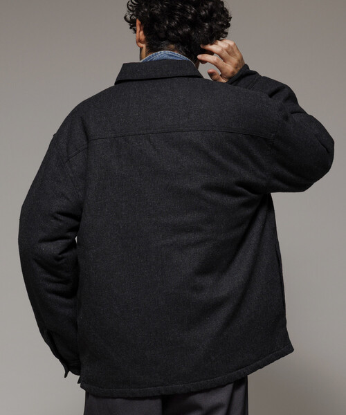 FREAK'S STORE(フリークスストア)の「ビッグシルエット ウォッシュド フランネル 中綿 チェックシャツジャケット/ Washed Flannel Padding SHT(テーラードジャケット・メンズ・グリーン/ブラウン/ブラック・MEDIUM/LARGE)」の13枚目の写真