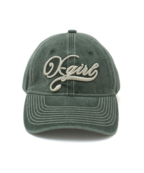 X-girl(エックスガール)の「BICOLOR STITCH FADED 6PANEL CAP(キャップ・レディース・レッド/ブラック/オリーブ・ONE SIZE)」の9枚目の写真