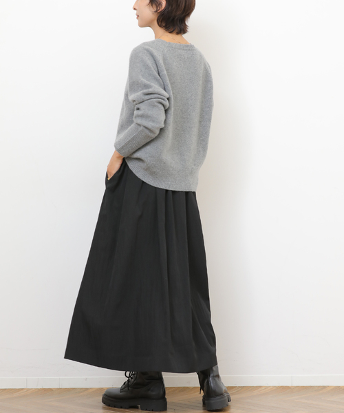 JOURNAL STANDARD relume（ジャーナルスタンダード　レリューム）の「ギャザータックフレアスカート（スカート・レディース・ホワイト/ブラック・FREE）」の5枚目の写真