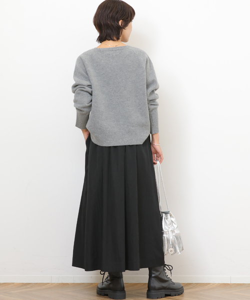 JOURNAL STANDARD relume（ジャーナルスタンダード　レリューム）の「ギャザータックフレアスカート（スカート・レディース・ホワイト/ブラック・FREE）」の6枚目の写真