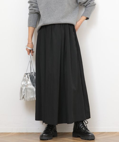 JOURNAL STANDARD relume（ジャーナルスタンダード　レリューム）の「ギャザータックフレアスカート（スカート・レディース・ホワイト/ブラック・FREE）」の7枚目の写真