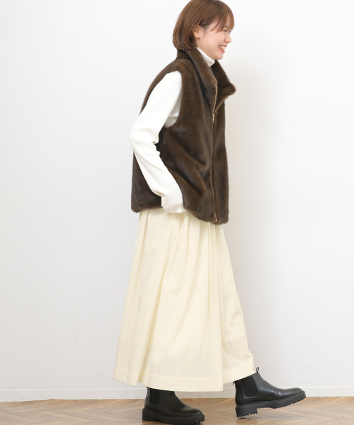 JOURNAL STANDARD relume（ジャーナルスタンダード　レリューム）の「ギャザータックフレアスカート（スカート・レディース・ホワイト/ブラック・FREE）」の14枚目の写真