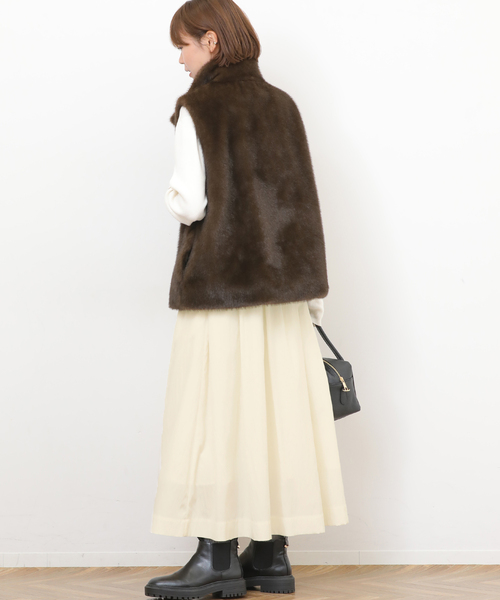 JOURNAL STANDARD relume（ジャーナルスタンダード　レリューム）の「ギャザータックフレアスカート（スカート・レディース・ホワイト/ブラック・FREE）」の15枚目の写真