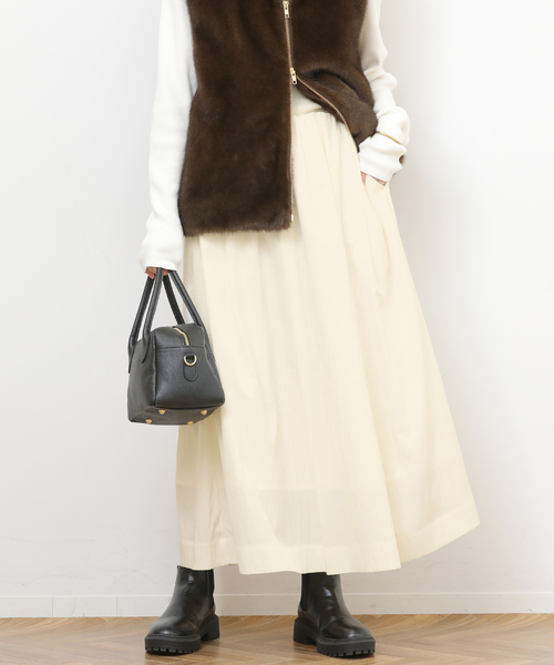 JOURNAL STANDARD relume（ジャーナルスタンダード　レリューム）の「ギャザータックフレアスカート（スカート・レディース・ホワイト/ブラック・FREE）」の16枚目の写真