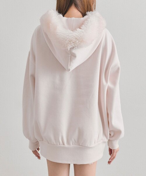 ロゴ刺繍ファー付きZIPパーカー（パーカー）｜OLIVE des OLIVE