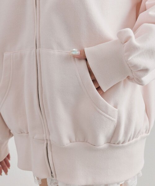 セール】ロゴ刺繍ファー付きZIPパーカー（パーカー）｜OLIVE des OLIVE