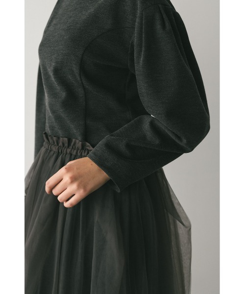 STYLEMIXER(スタイルミキサー)の「ショルダータックフォルムワンピース(ワンピース・レディース・グレー/ミント・SMALL/MEDIUM)」の4枚目の写真