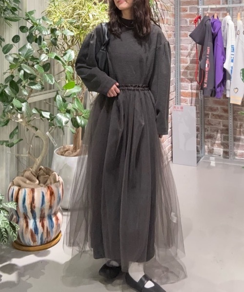 セール】ショルダータックフォルムワンピース（ワンピース