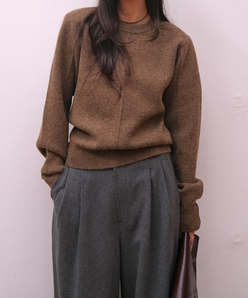 AKTE(アクテ)の「ショルダーパッドミドルセーター(ニット/セーター・レディース・ブラウン/セージグリーン・FREE)」の15枚目の写真