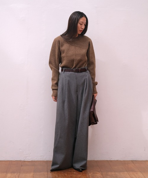 AKTE(アクテ)の「ショルダーパッドミドルセーター(ニット/セーター・レディース・ブラウン/セージグリーン・FREE)」の16枚目の写真